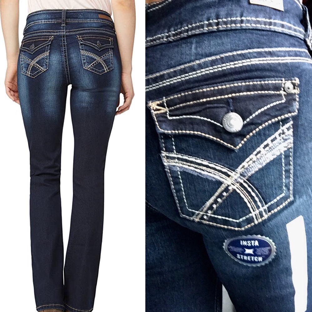 Wallflower Junior Dark Wash Bootcut Jeans SZ 5, 7